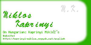 miklos kaprinyi business card